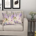 thumbnail image 6 of Spring Summer Flowers Pillow Covers 16X16 Inch Watercolor Purple Wisteria Dragonfly Floral Decorative Pillow Cases Set of 2 Seasonal Throw Pillows Farmhouse Home Decor For Couch Cushion Outdoor, 6 of 6