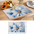 thumbnail image 6 of Blue Butterfly Flower Placemats Set of 8, Country Farmhouse White Floral Blue Butterfly Non-Slip Place Mats Washable Table Mats for Kitchen Dining Table Decorations Indoor/Outdoor, 6 of 9
