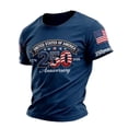 thumbnail image 3 of Men's Short Sleeve 250 Anniversary USA Shirt Mens American Flag T Shirt Crewneck Pullover Short Sleeve Patriotic Tops(Navy,XL), 3 of 3