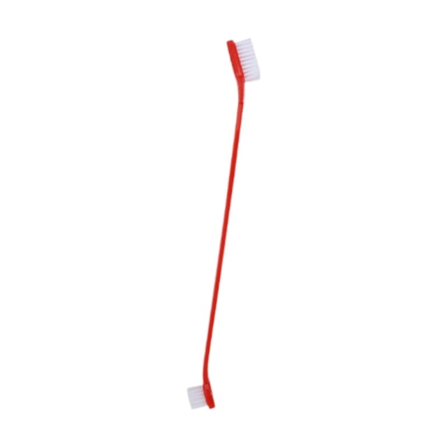 Cepillo de dientes para perros Fácil de limpiar Fácil de usar Portátil Ergonómico Antideslizante Cómodo Rojo