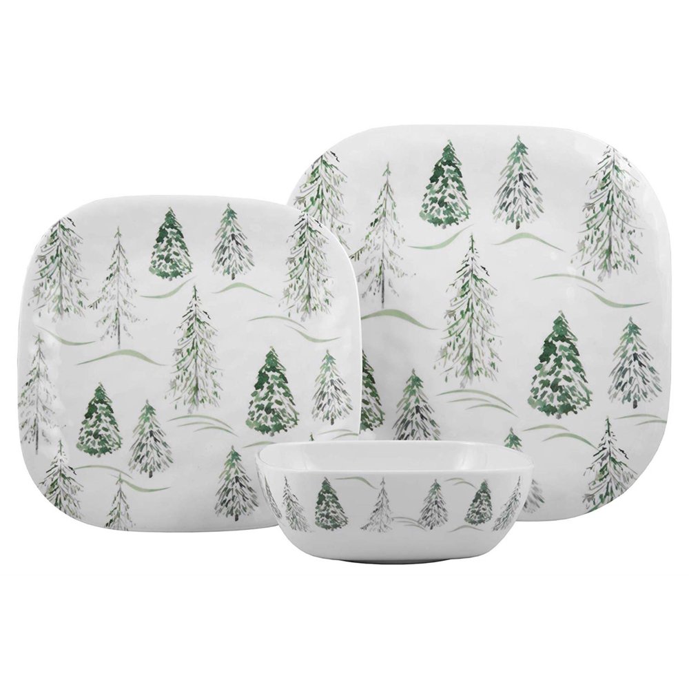 Melange 608410091993 18Piece 100 Dinnerware Set for 6 Christmas