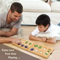thumbnail image 3 of Point Games Solid Wood Deluxe Mancala - Folding Board Game w Metal Latch and Glass Marbles- Portable Strategy Travel Game - Recommended Ages 6+, 3 of 5