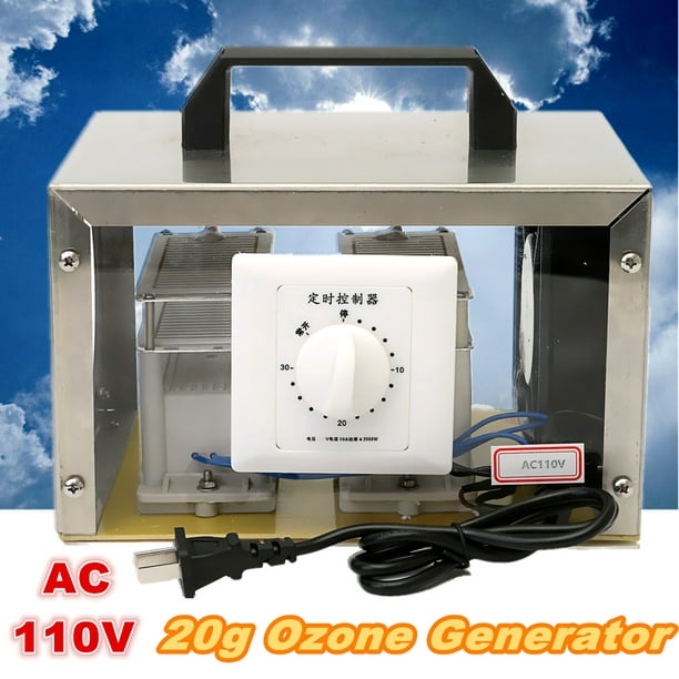 110V 20g/h Machine de Désinfection d'Ozoniseur de Générateur d'Ozone Purificateur d'Air à la Maison 20000mg/hr 9x7x4" Pouce