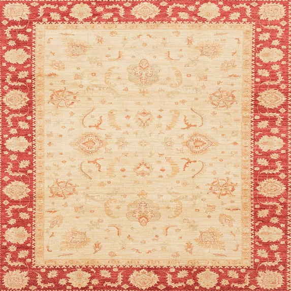 Ahgly Company Machine Washable Indoor Square Abstract Brown Gold Area Rugs, 4' Square