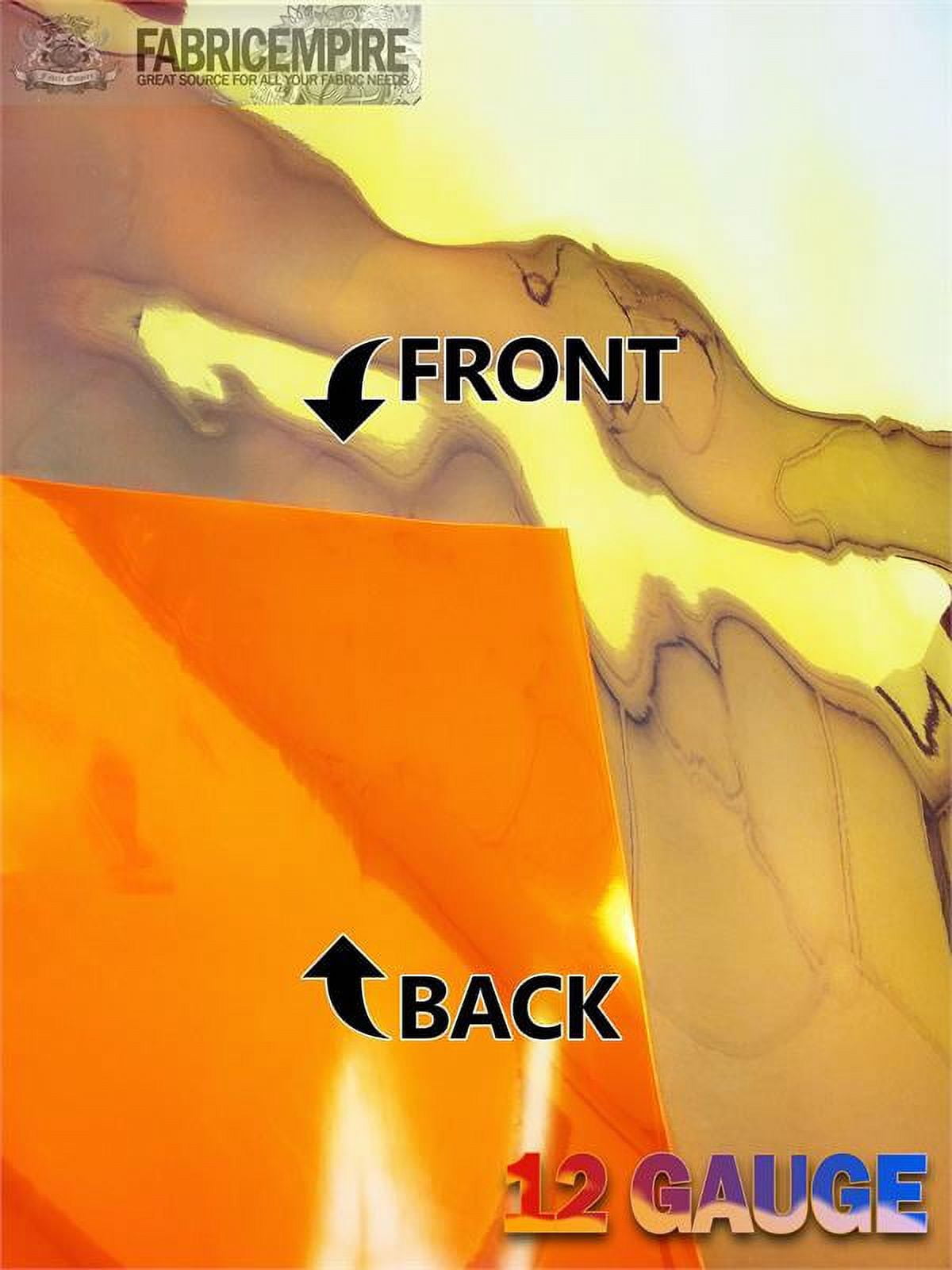 12 Gauge Metallic Transparent Hologram Orange Plastic Vinyl Fabric 38" Wide Sold By The Yard