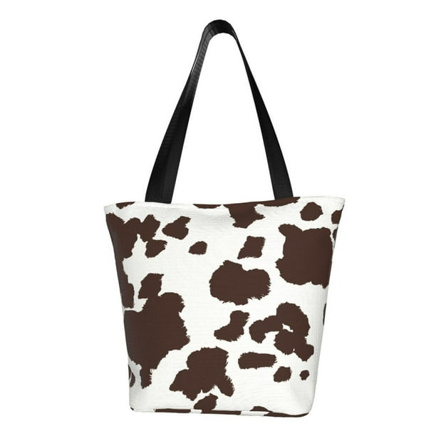 Balery Brown Cow Bolsa de Hombro con Diseño, Bolsa Grande y Duradera, Bolsa Versátil para Compras