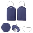 thumbnail image 3 of Unique Bargains 1 Pc Semicircle Horizontal Style Luggage Tag for Office Deep Blue PU, 3 of 5