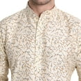 thumbnail image 2 of SKAVIJ Men's Art Silk Printed Kurta Pajama Set Festive Wear Suit Beige L, 2 of 6