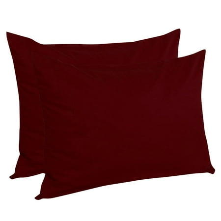 The Great American Store- 750 Thread Count 100% Cotton Solid Burgundy, Rectangle Throw Pillowcases with Hidden Zippered (21