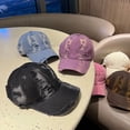 thumbnail image 3 of SikaFu Broken Hole Gradient Color Personalized Duckbill Cap For Women, Retro And Versatile, Showing Face, Small Baseball Cap For Men And Women, Korean Version Of Popular Couple Hat, 3 of 8