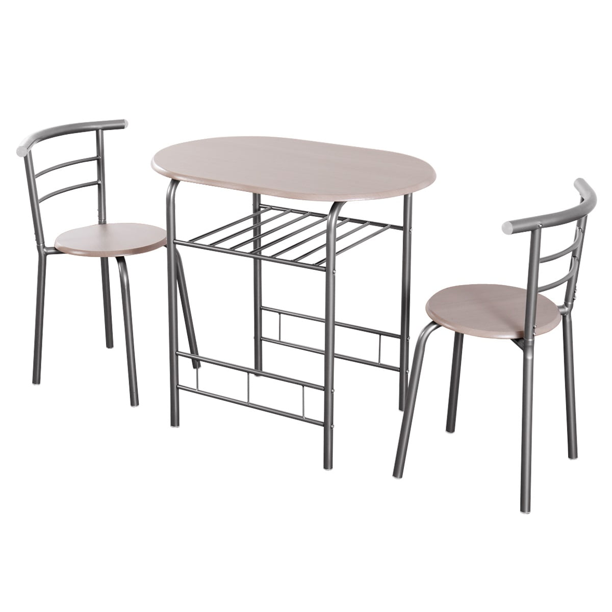 Topbuy 3 PCS Kitchen Dining Set Compact Bistro Pub 2 Chairs & Table ...