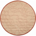 thumbnail image 2 of Safavieh Courtyard Helen Floral Indoor/Outdoor Area Rug, Natural/Terracotta, 5'3" x 5'3" Round, 2 of 7