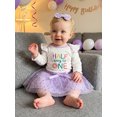thumbnail image 5 of Cjfdfy Newborn Baby Girl Birthday Outfit Long Sleeve Romper,Tulle Skirt,Headband Set Neaswborn Fall Clothes Cute Half Way To One Print Letter 1/2 Birthday Girl Outfits, 5 of 9