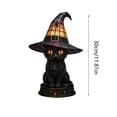 thumbnail image 3 of 12" Stained Glass Witch Hat Lamp,Halloween Decorations Retro Resin Witch Cats Lamp,Gothic Decor,Vintage Witchy and Cats Halloween Night Lights, Table Lamps for Bedroom, Living Room, 3 of 5