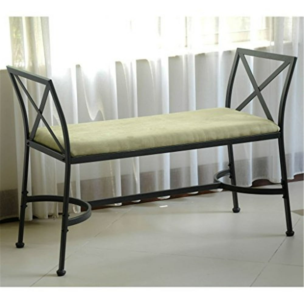 International Caravan FootOfBed Bench With CushionColorSage