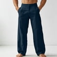 thumbnail image 1 of Casual Linen Trousers For Everyday Comfort And Stylish With Button Detail In A Revamped Classic Style For Men, 1 of 4