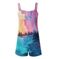 thumbnail image 5 of Lovskoo 2024 Women's Summer Casual Sleeveless Floral Printed Rompers Loose Spaghetti Strap Shorts Overalls Jumpsuit with Pockets Multicolor 3XL, 5 of 5