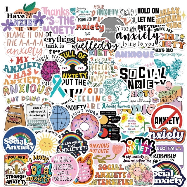 Pegatinas Anxiety Sensory, impermeables, con graffitis, 50 unidades