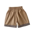 thumbnail image 3 of Unisex Kids Striped‑Cuff Casual Shorts Elastic Waist Side‑Pocket Summer Shorts 2‑12Y, 3 of 5