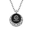thumbnail image 1 of White Expressionless Cute Chat Face Necklaces Pendant Retro Moon Stars Jewelry, 1 of 3