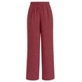 thumbnail image 4 of Pantalones boho palazzo de mujer, cintura alta, pierna ancha, estampado floral, estilo informal de verano con bolsillos, tallas S-XXL, 4 of 5