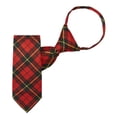 thumbnail image 2 of Jacob Alexander Young Boys' Royal Tartans Plaid Wallace 11 inch Pre-Tied Zipper Neck Tie - Red, 2 of 7
