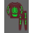 thumbnail image 5 of WIBACKER 1-10T Kids Girls Skeleton Pajamas Glow in the Dark 100% Cotton Sleepwear Toddler Girls Skull Halloween Costumes Pjs Sets, 5 of 11