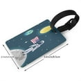 thumbnail image 2 of Cauagu Astronaut With USA Flag Print PVC Luggage Tag, Suitcase Label with Name ID Card Baggage Handbag Travel Suitcase Tags Perfect to Quickly Spot Luggage Suitcase, 2 of 7