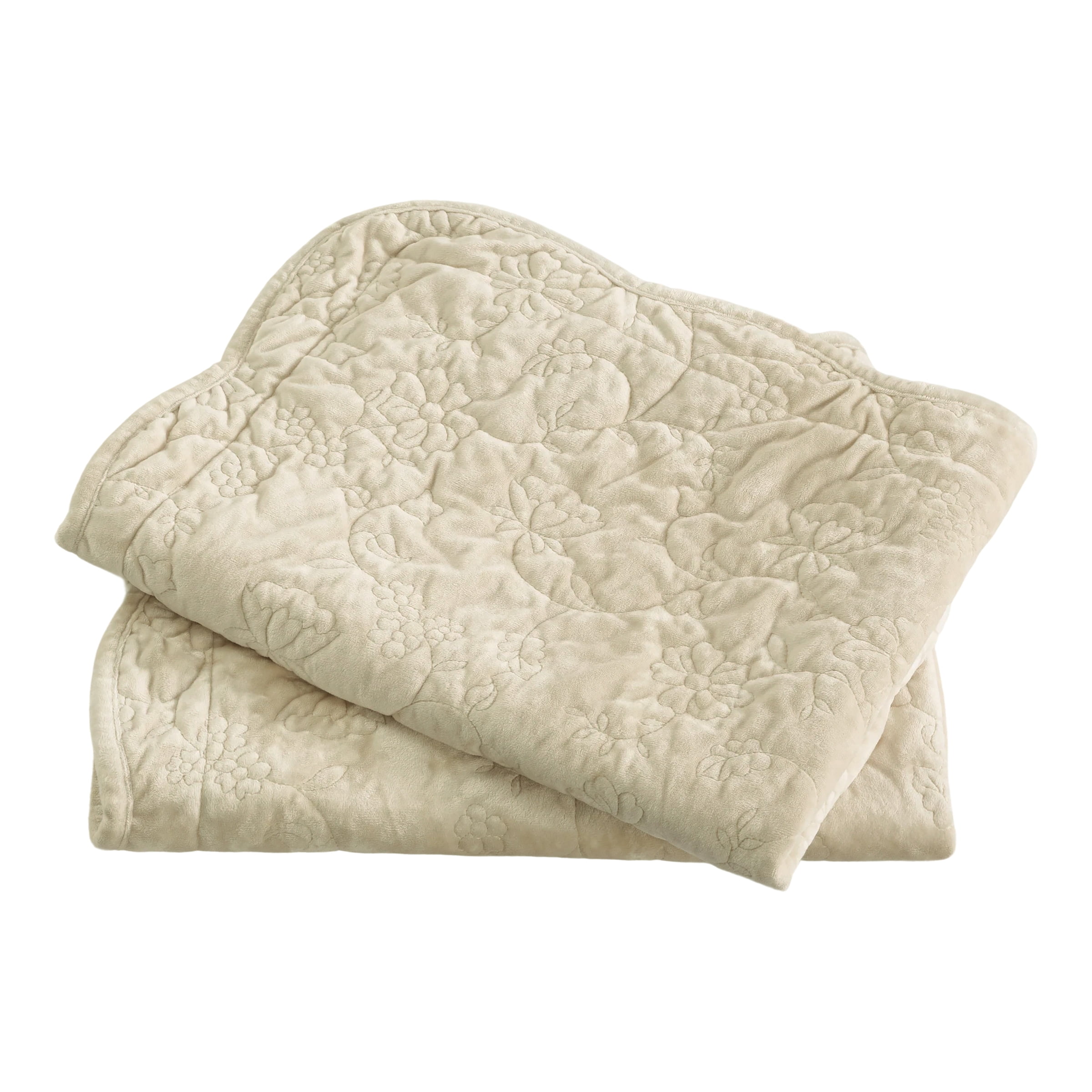 The Pioneer Woman Eloise Floral Velvet Pillow Shams, King, Beige, 2 Pack