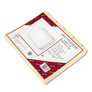 Smead  Indexed File Folders- 1/5 Cut- Indexed 1-31- Top Tab- Ltr- Manila- 31/Set