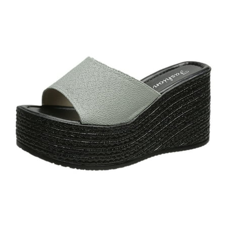 

Women s Wedge Muffin Peep Toe Slippers Women s Platform High Heels