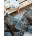 thumbnail image 3 of Farmhouse Rustic Western Star Outdoor Pillow Covers Waterproof Throw Pillow Cover 18x18in Set of 2,Square Decorative Pillowcases Cushion Case for Patio Sofa Couch,Retro Teal and Brown Wood Grain, 3 of 7
