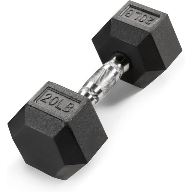 Haltère Hexagonal en Caoutchouc Classique avec Poignée Moletée pour l'Entraînement de Force et la Musculation lb lb Haltère Simple pour Exercice et Mise en Forme Vendu à l'Unité