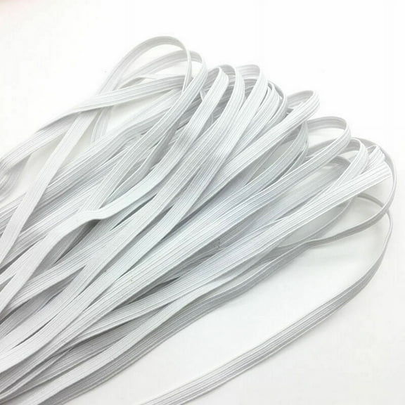 10 yards Elastic Band for DIY Mask - 1/4" (6mm) : US Stock Ready to Ship (White)