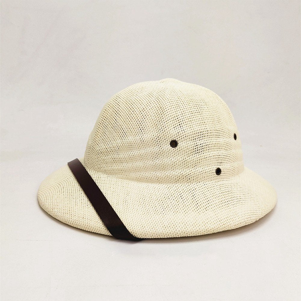Jiibva Straw Helmet Pith Sun Hat For Men Women Pith Hat Summer Hat Vietnam Hat Jungle Cap