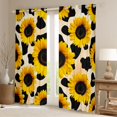 thumbnail image 2 of jejeloiu Sunflower Floral Blossom Black Out Curtains,Milk Cow Pattern Curtains Pack of 2 (42x63 Each) For Kids, 2 of 6