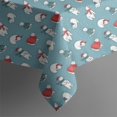 thumbnail image 4 of Light Blue Christmas Snowman Pattern Rectangle Tablecloth 60"x102",Waterproof Polyester Rectangle Table Cloth, Wipeable Spillproof Polyester Tablecloth for Dining, Camping, Indoor and Outdoor, 4 of 6