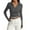 Grey, variant on Women's Long Sleeve V Neck Slim Fit Casual Basic Pleated Top T Shirt Women Medium Shirts Women Long Sleeve Running Shirt for Juniors Tees for Women Trendy Workout Shirts Women Layering Tees for