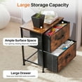 thumbnail image 3 of Beddle Nightstand, End Table Side Table with 2 Fabric Drawers Bedside Table for Bedroom, Dorm,Brown, 3 of 7
