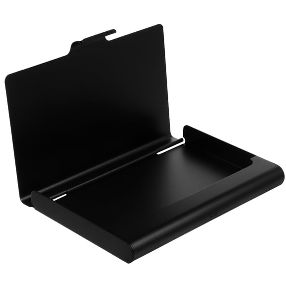 FESTFENDS Aluminium Alloy Business Card Organizer Black for Desktop and Travel Use