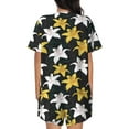 thumbnail image 3 of Naloa Lilies Flowers Women's Short-Sleeved Pajama Set, Loungewear, Summer pajamas, Breathable Cozy - 4X-Large, 3 of 9