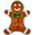 thumbnail image 2 of 925 Sterling Silver Charm For Bracelet Enameled Gingerbread Man Bead Holiday Celebration   For Dad Mens  For Him, 2 of 7