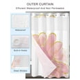thumbnail image 2 of No Hook Cloth Fabric Shower Curtain with Snap in Liner, Pink Gold Waterproof Shower Curtains Set with See Through Top Window, Boho Modern Abstract Minimalist Aesthetic Flower Bath Curtains 72"x96", 2 of 6