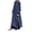 Navy, variant on Women'S 2-Piece Modest Maxi Set: Oversized Tunic & Wide-Leg Pants With Hidden Adjustable Belt & Gold Buttons - Casual Daily Wear