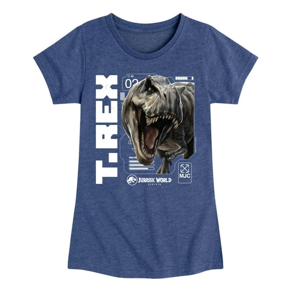 Jurassic World: Rebirth - Trex - Toddler And Youth Girls Fitted Short Sleeve Graphic T-Shirt