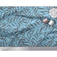thumbnail image 2 of Soimoi Blue polyester Crepe Fabric Artistic Leaves Print Fabric by Yard 42 Inch Wide, 2 of 3