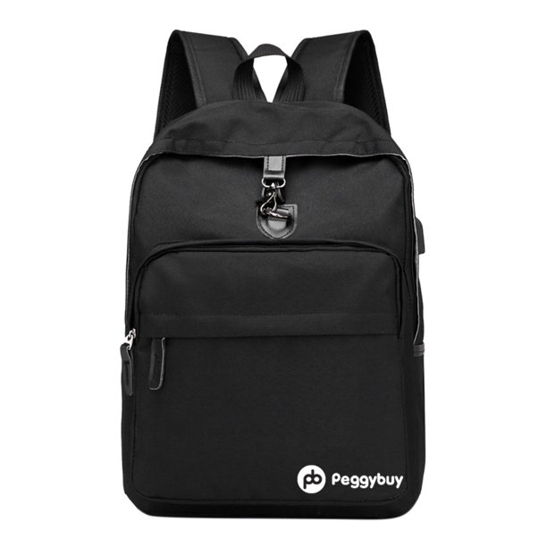 Bsvklp Mochila De Lona Para Hombres / Mujeres Mochila Para Computadora Portátil Universitaria Con Carga Usb (Negro)-191903.01 Bsvklp Para estrenar