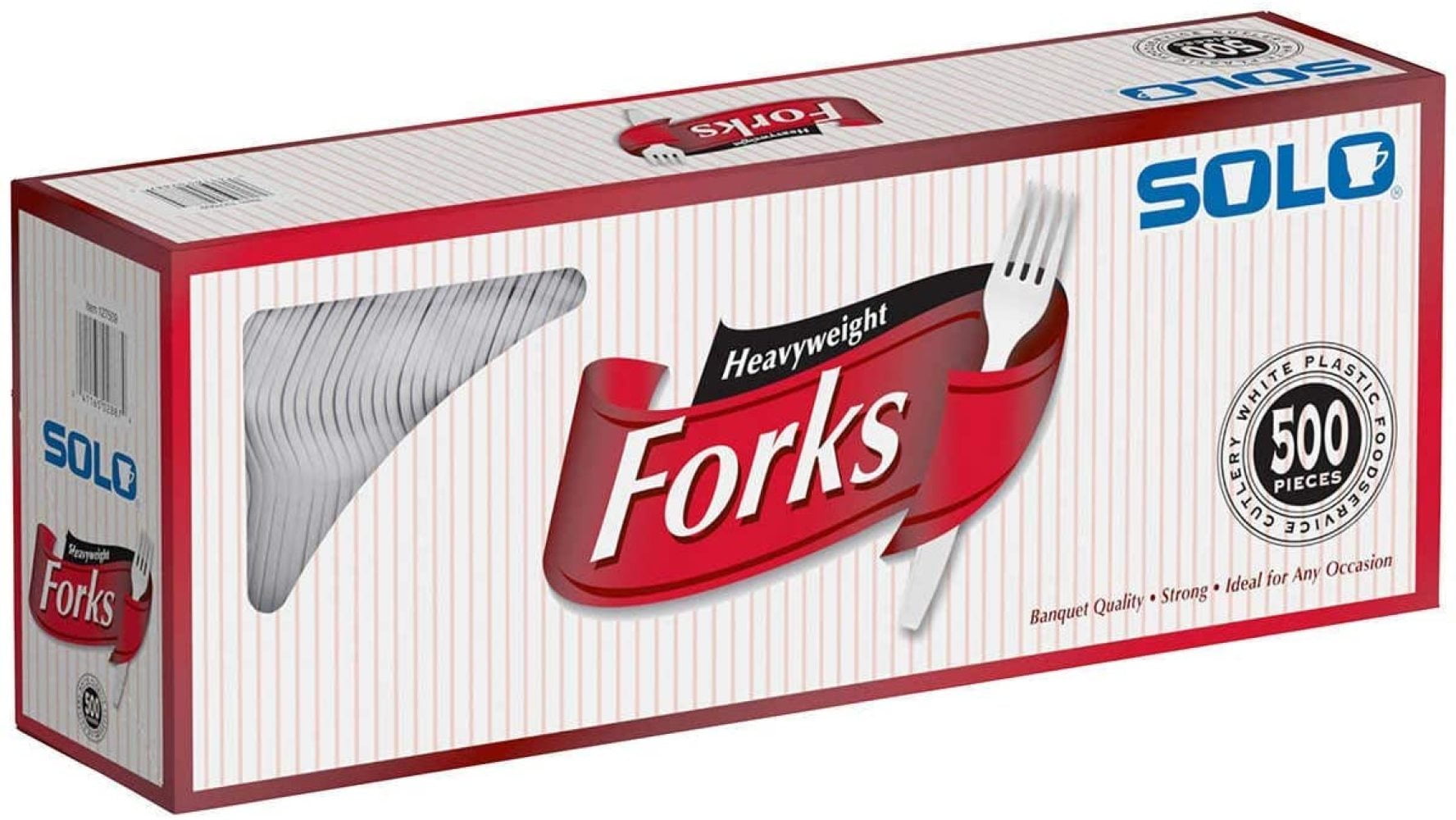 Solo Heavyweight Plastic Cutlery, Forks, White, 6.41", 500/Ct