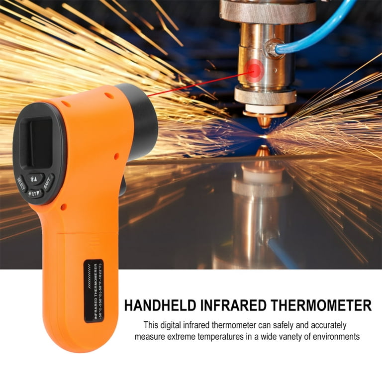 Visland Infrared Thermometer Non-Contact Digital Temperature Gun with LCD  Screen for Cooking, Reptiles, Pizza Oven , 58℉ to 1022℉ (-50℃ to 550℃) 