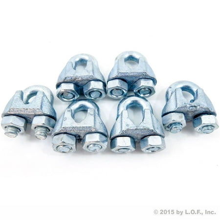 

Red Hound Auto 6 New Malleable Zinc Wire Rope Cable Clips 1/4 inches